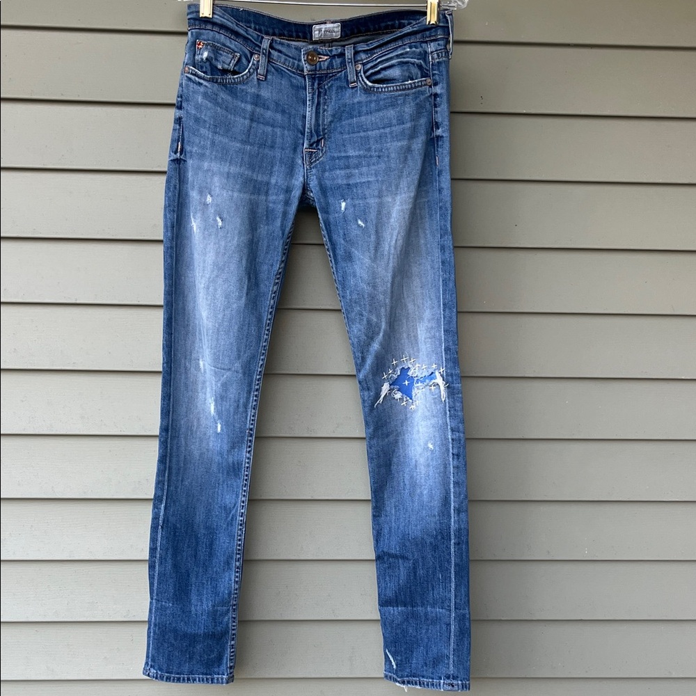 EUC Hudson Jeans Distressed Blue Skinny Jeans
